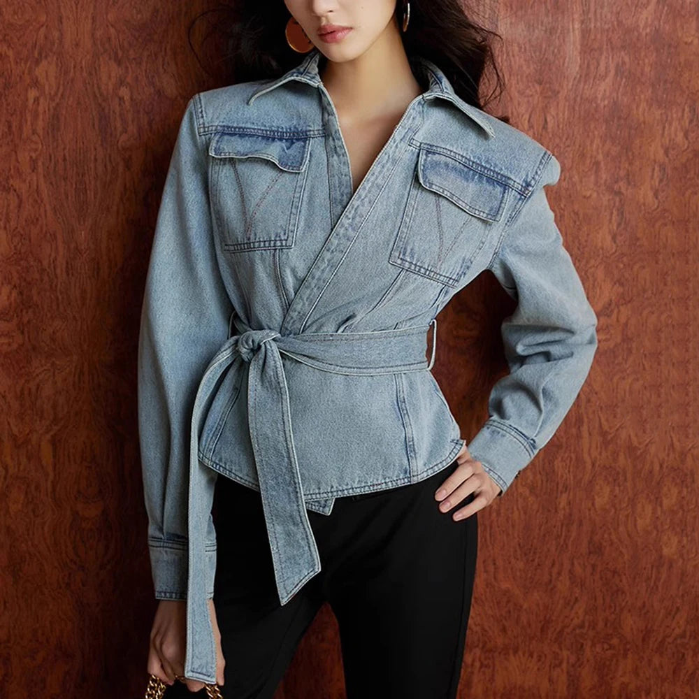 Tie-Waist Patch-Pocket Jacket