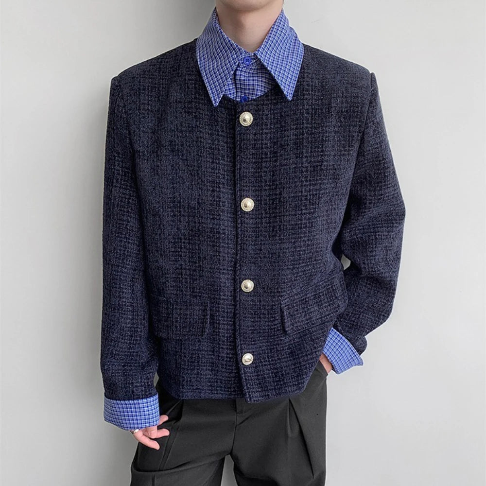 Textured Button-Front Jacket