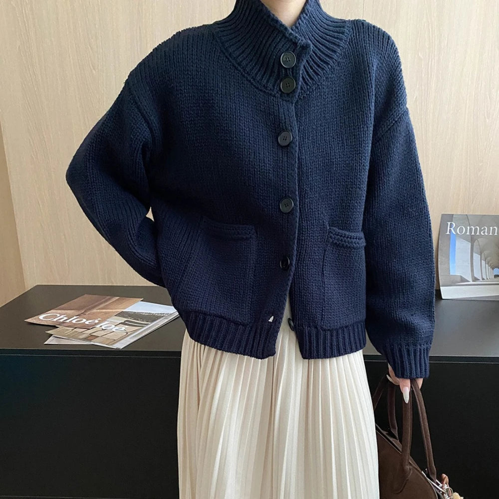 Chunky Button-Front Cardigan