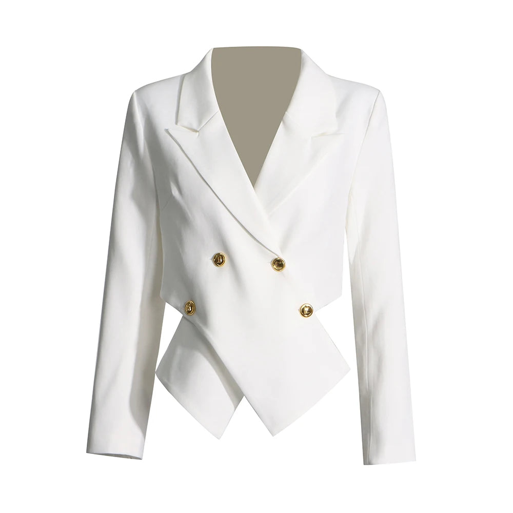 Asymmetric Double-Breasted Blazer