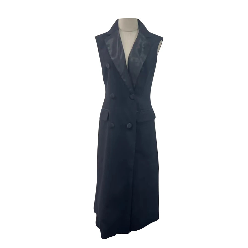 Double-Breasted Longline Vest