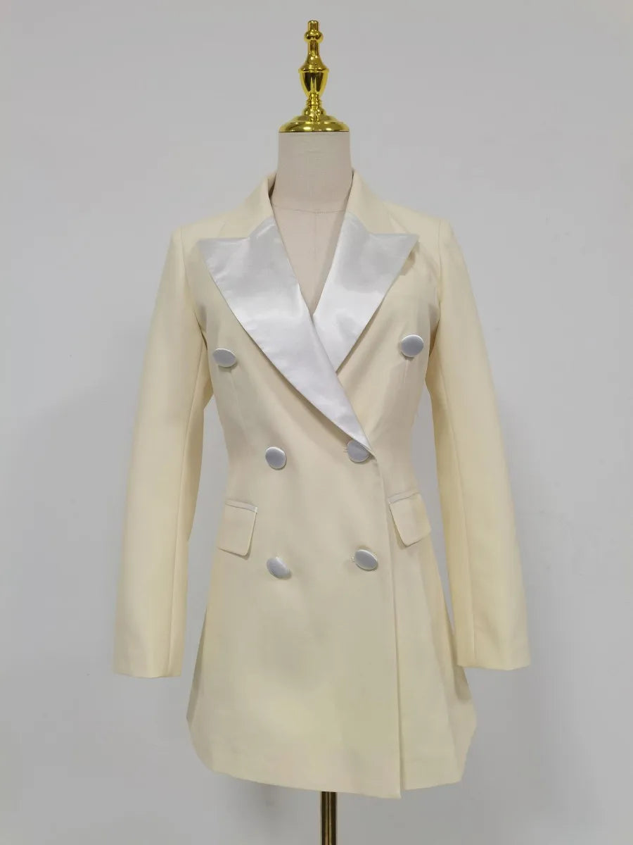 Double-Breasted Fitted Longline Blazer
