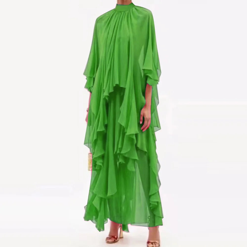 Tiered Ruffle-Hem Relaxed Dress