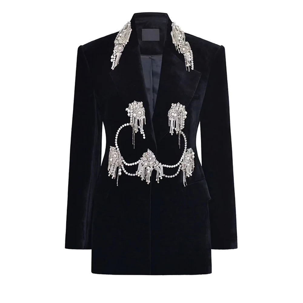 Motif-Embellished Tailored Blazer