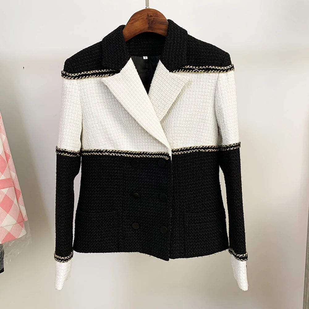 Colorblock Double-Breasted Jacket