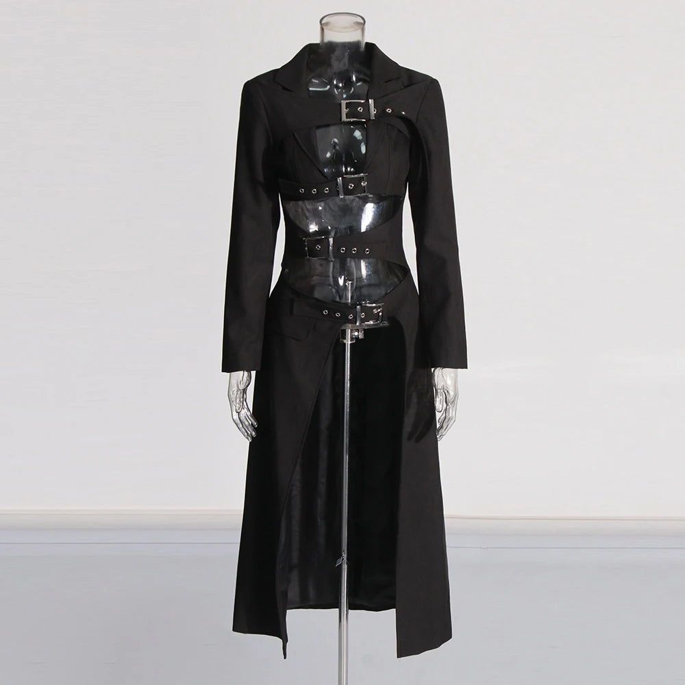 Cutout-Waist Longline Coat