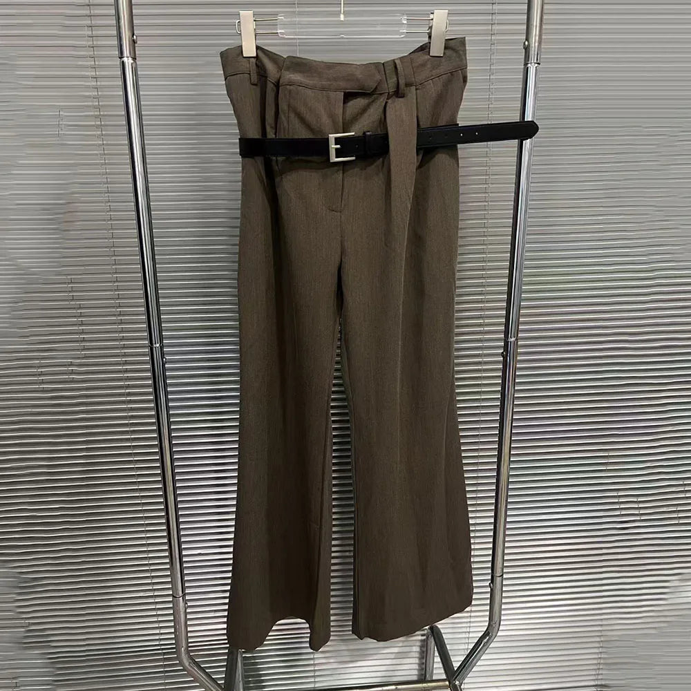 Relaxed Brown Wide-Leg Pants