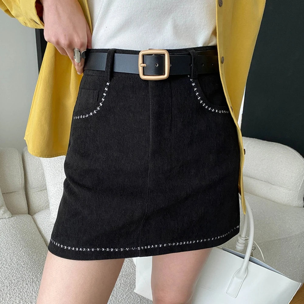 Studded-Trim Mini Skirt