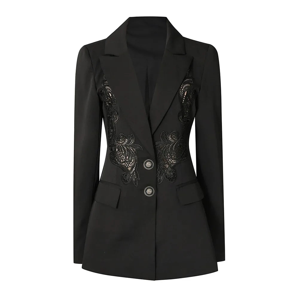 Cutwork-Waist Tailored Blazer
