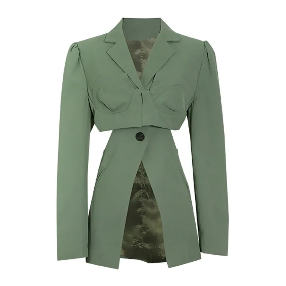 Cutout-Waist Tailored Jacket