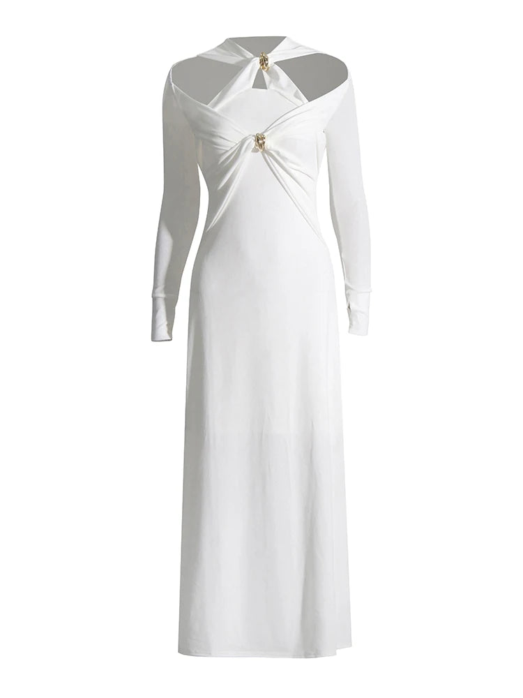 Twisted Cutout Long-Sleeve Dress
