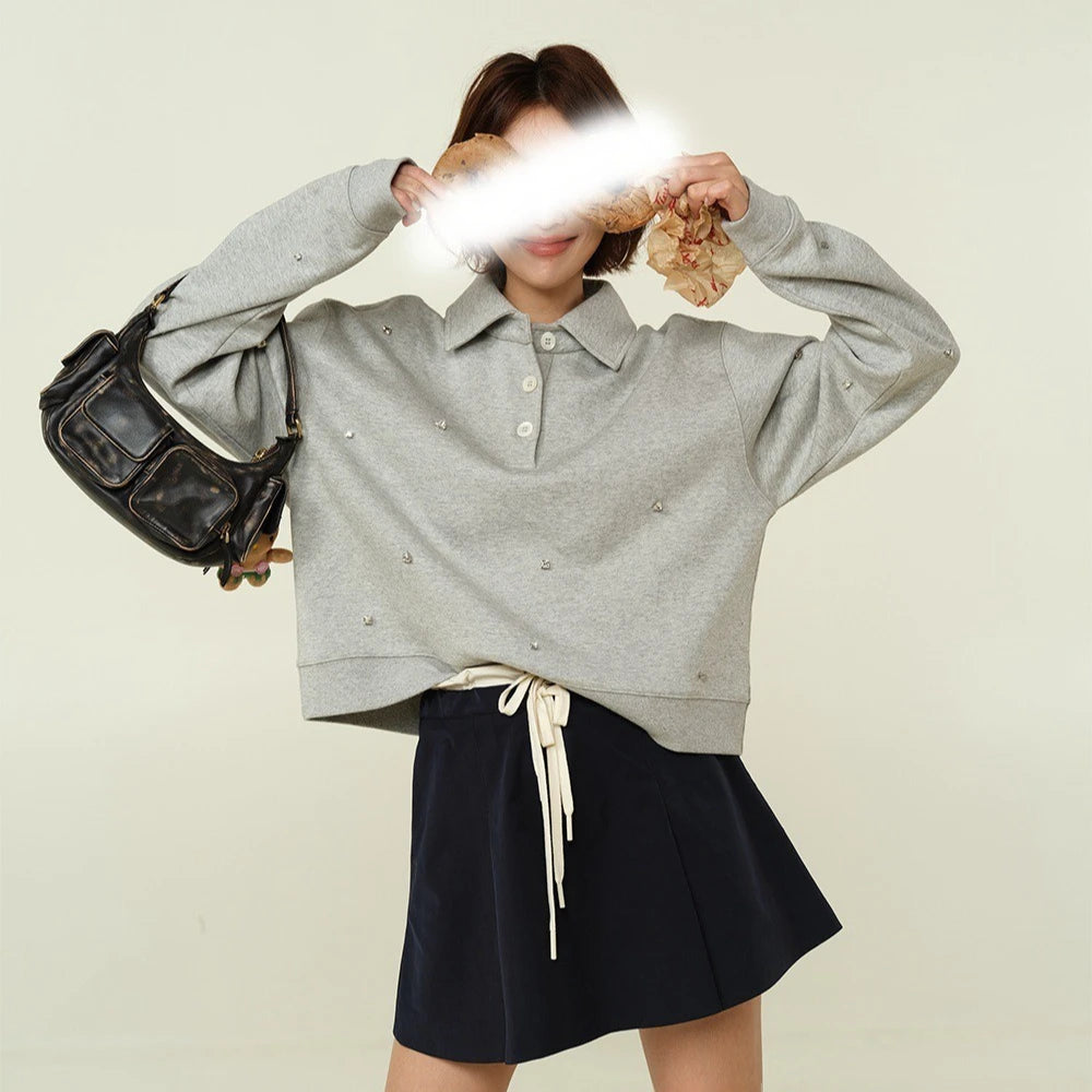 Collared Button-Neck Sweater