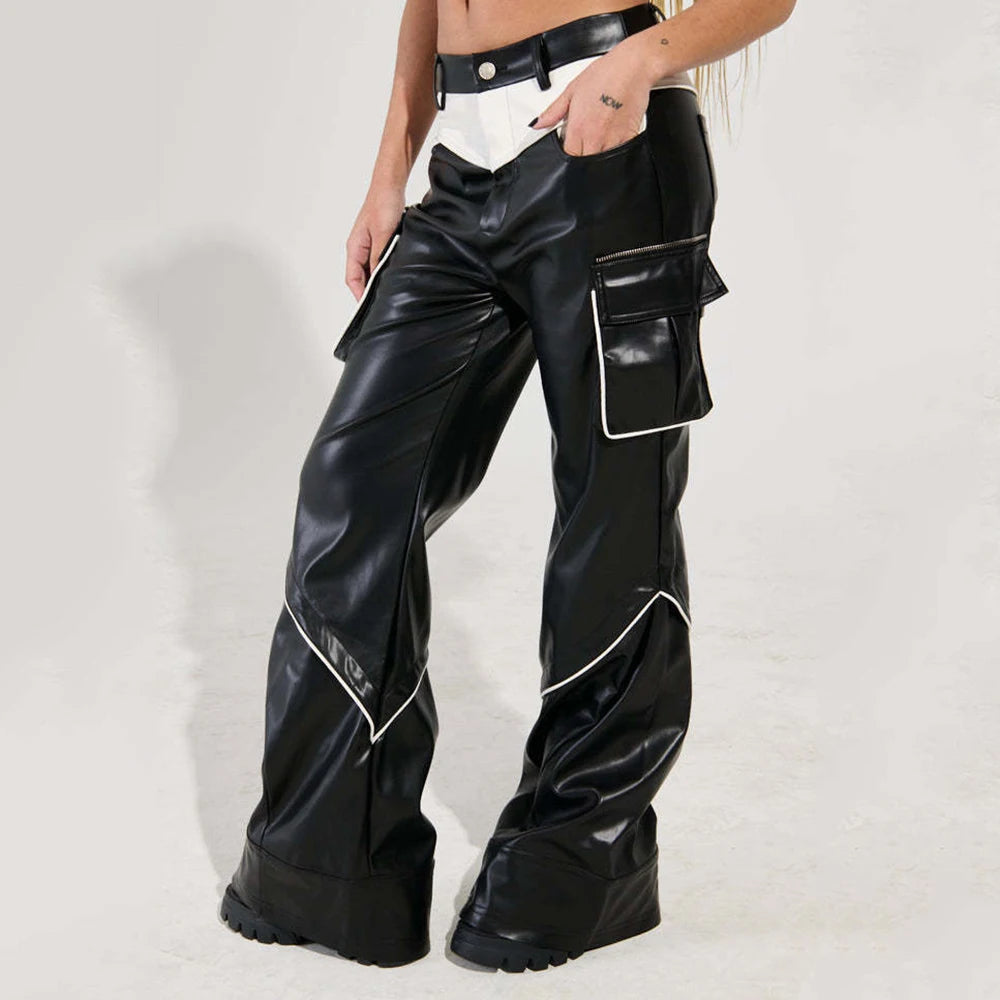 Contrast-Trim Cargo Pants