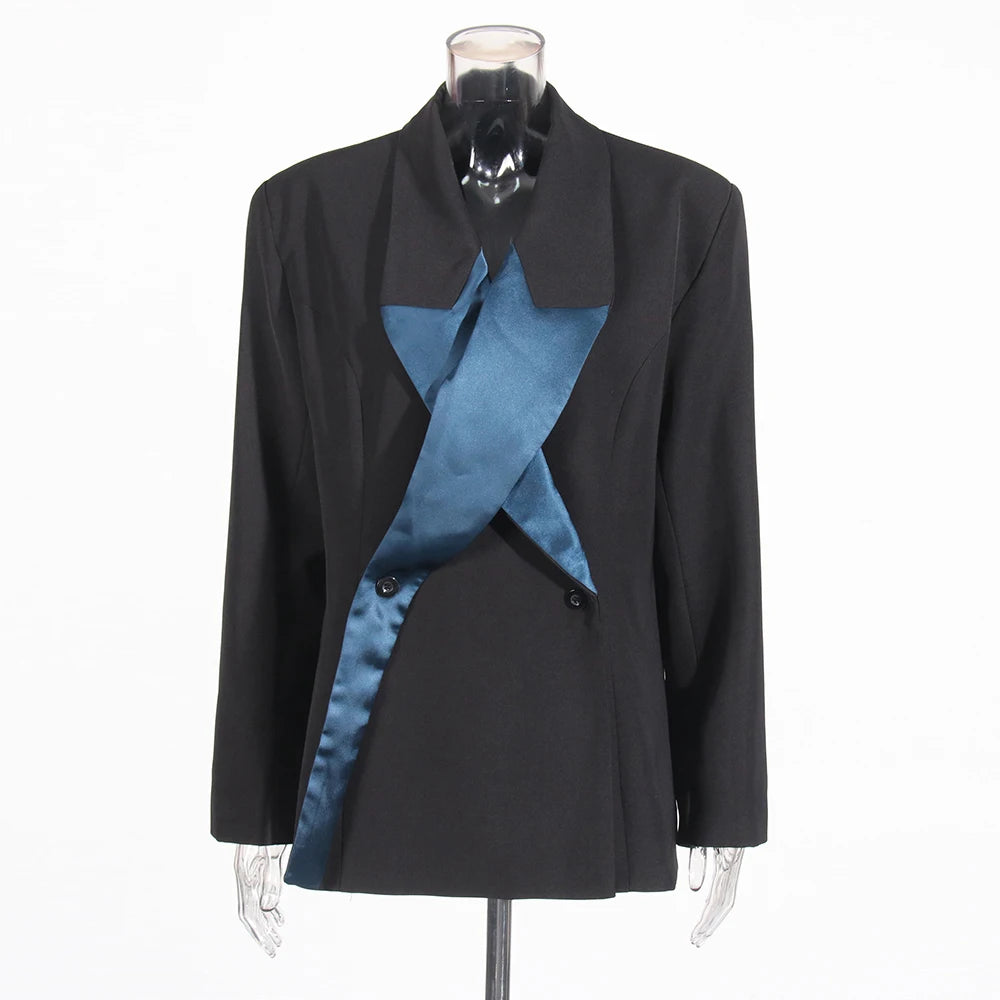 Asymmetric Colorblock Blazer