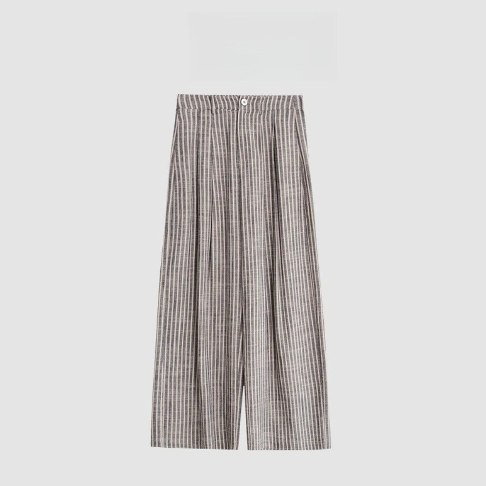 Striped Relaxed Wide-Leg Pants
