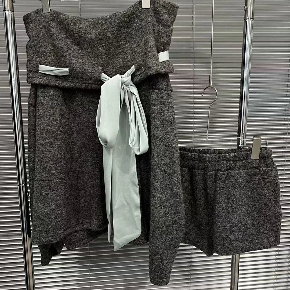 Bow-Front Top and Skirt Set