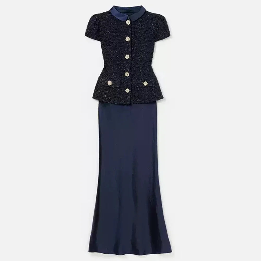 Textured Top and Skirt Set
