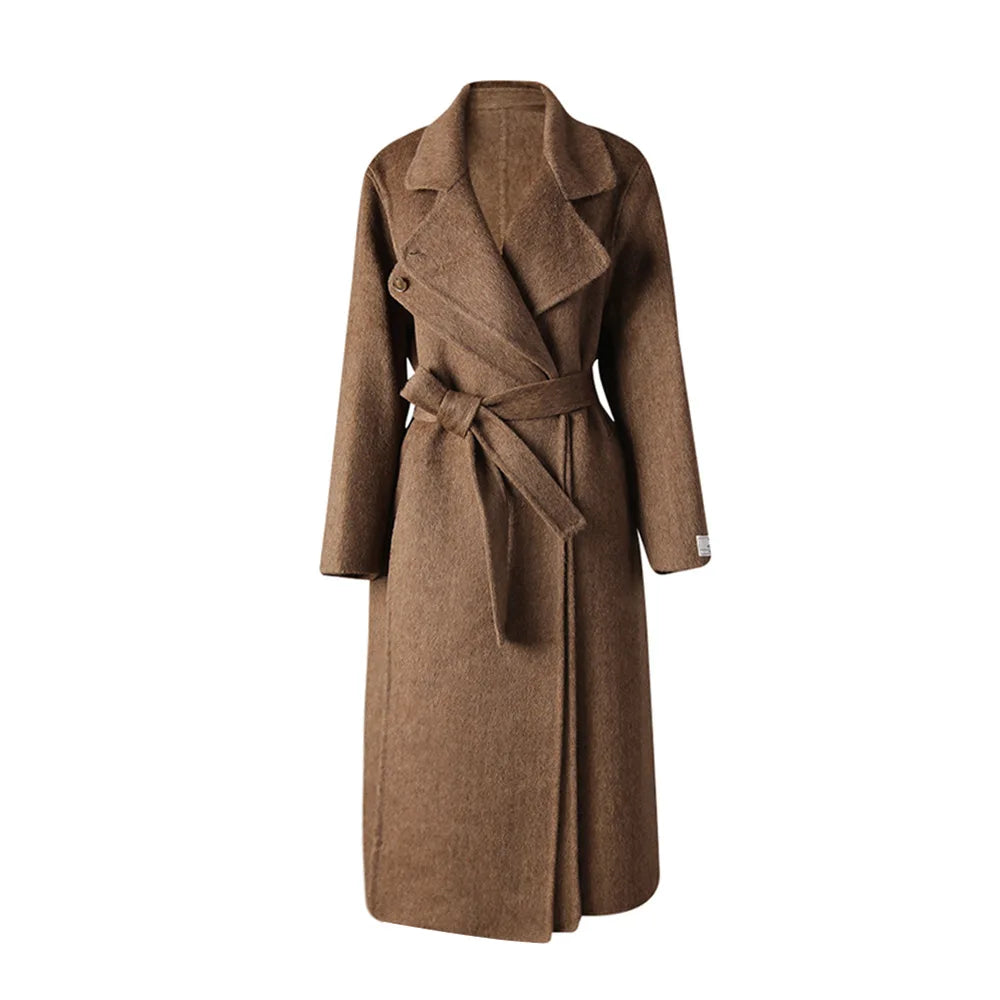 Notched-Lapel Tie-Waist Coat