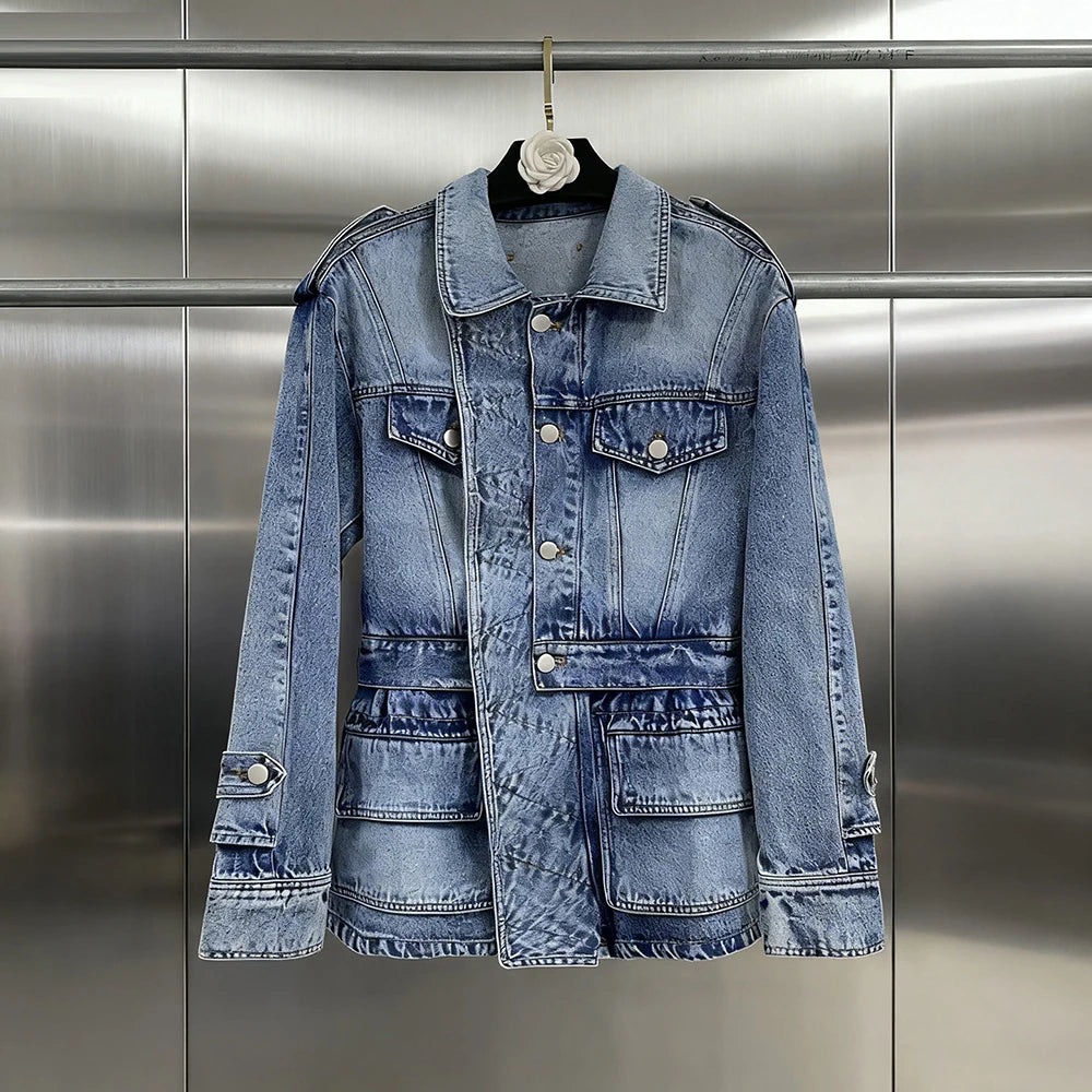 Stand-Collar Pocket Jacket