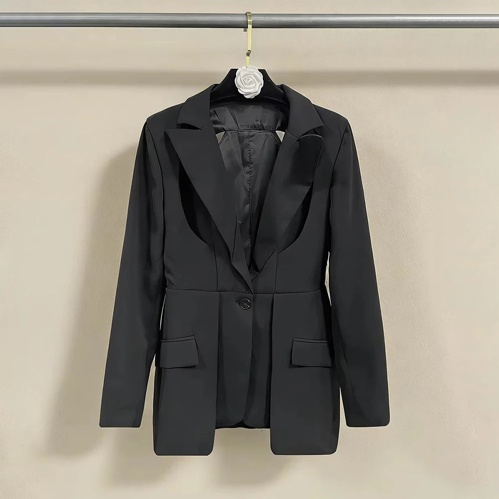 Notched-Lapel Tailored Blazer