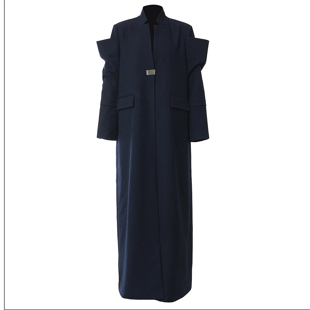 Cutout-Shoulder Longline Jacket