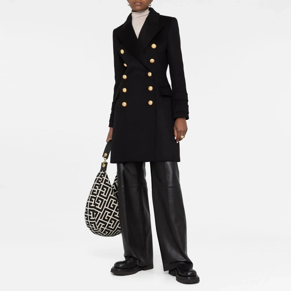 Double-Breasted Fitted Coat