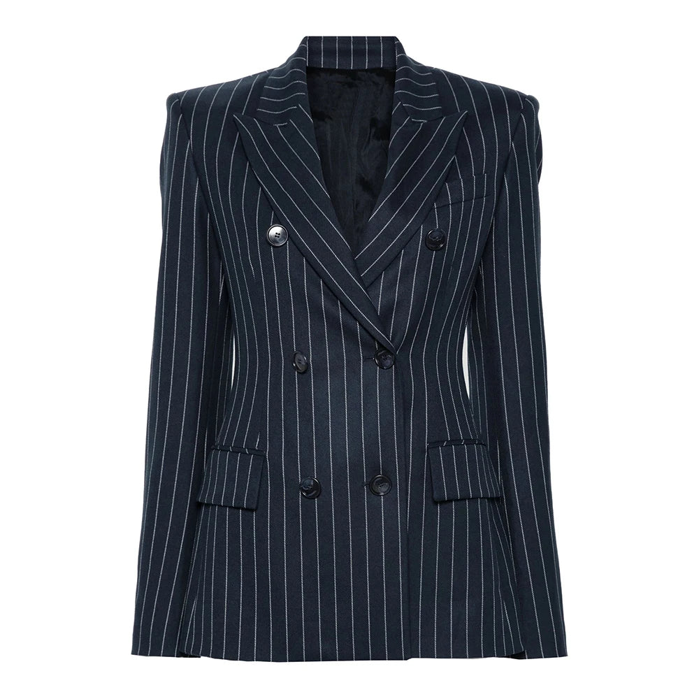 Pinstriped Tailored Blazer