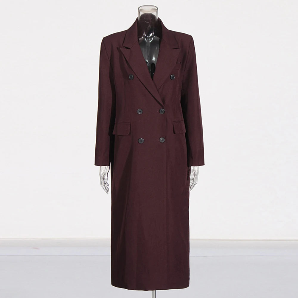 Double-Breasted Longline Trench Coat