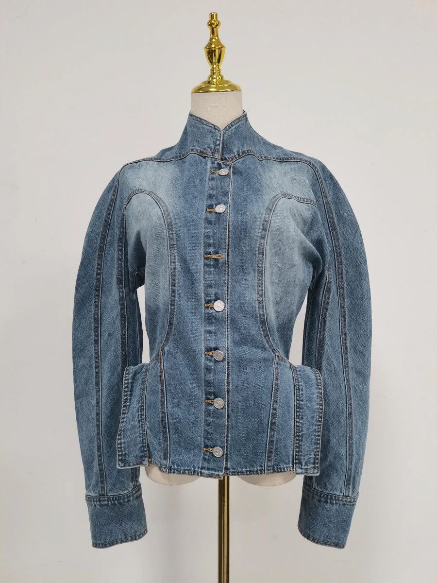 Stand-Collar Fitted Jacket