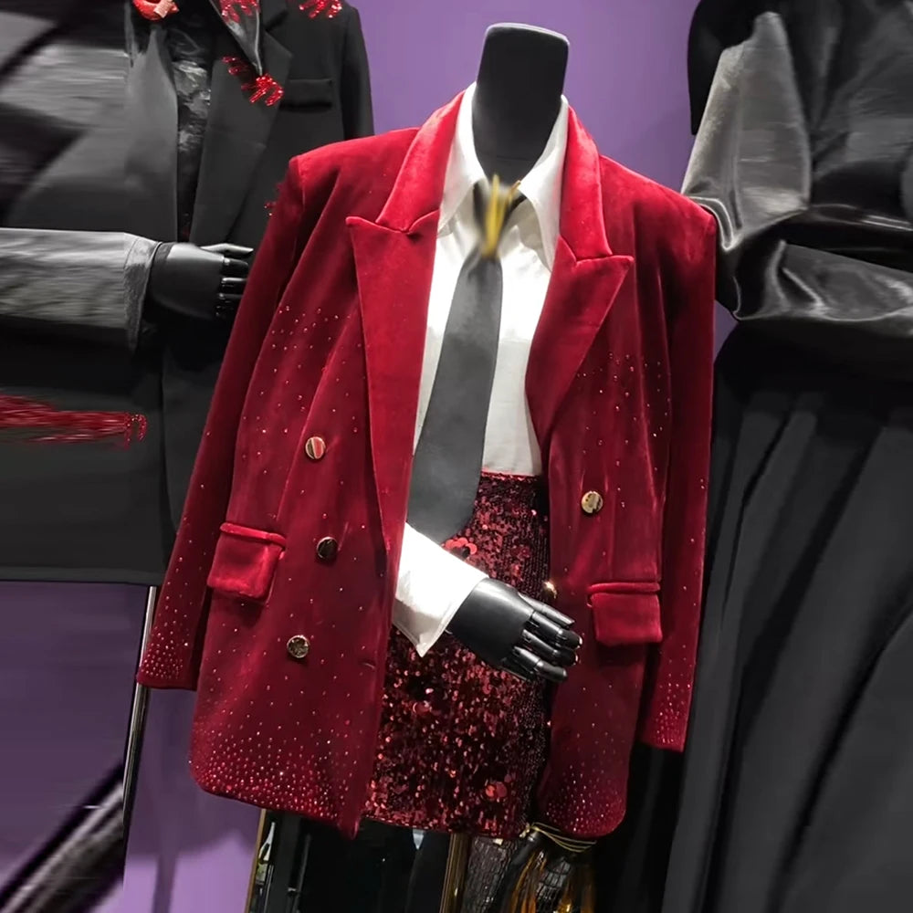 Embellished Double-Breasted Blazer