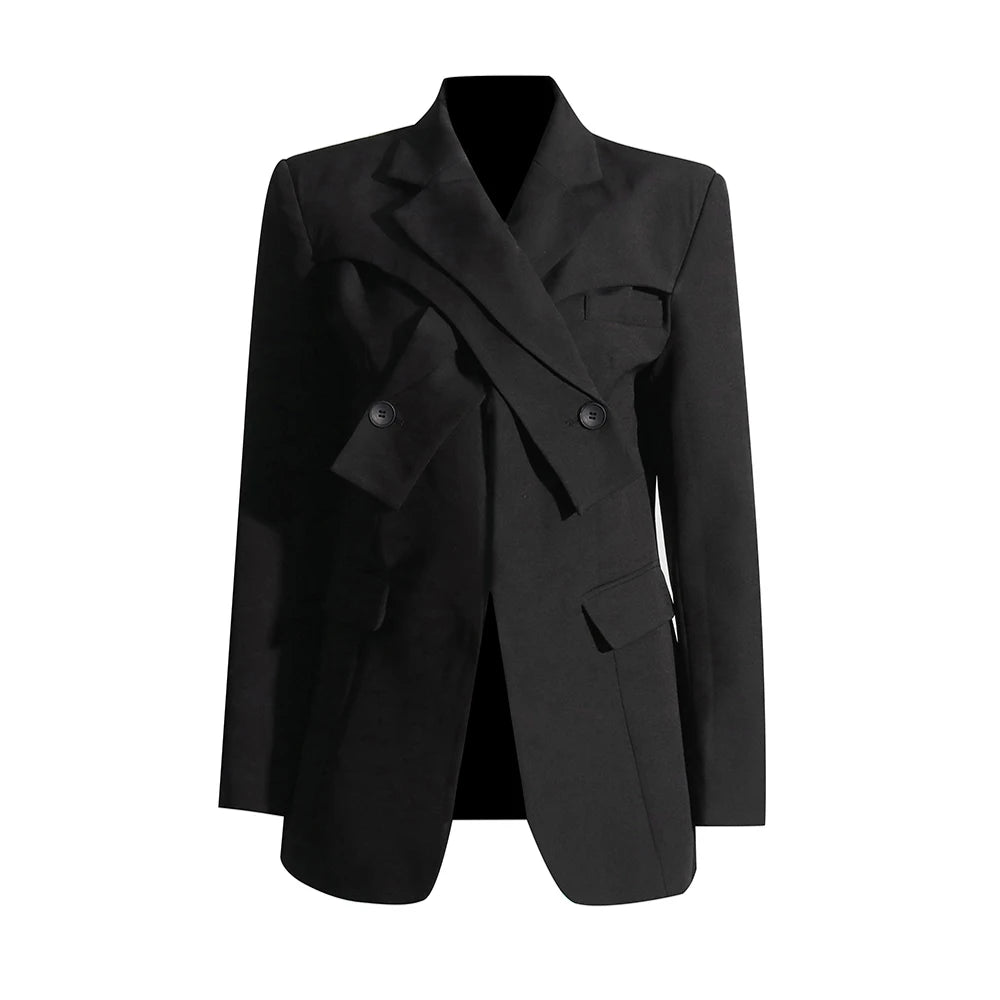 Asymmetric Double-Breasted Blazer