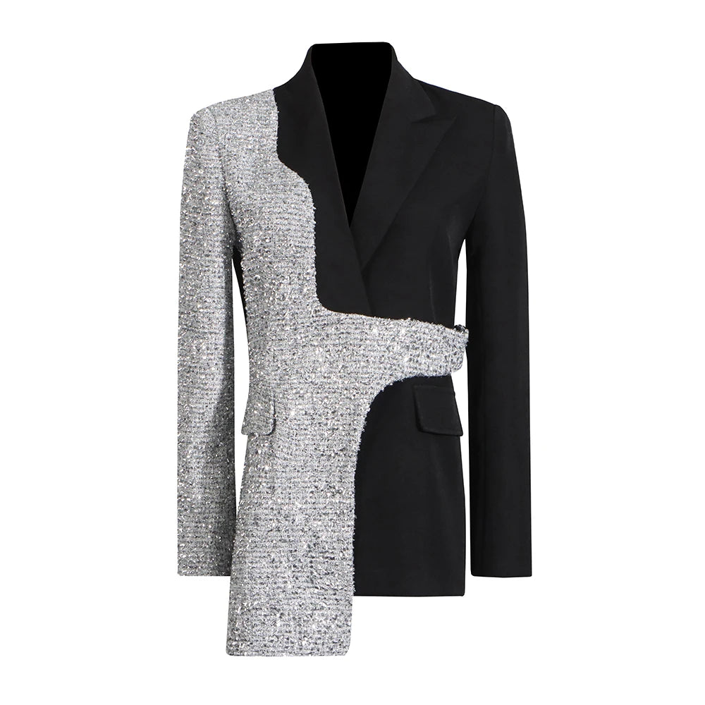 Asymmetric Two-Tone Blazer