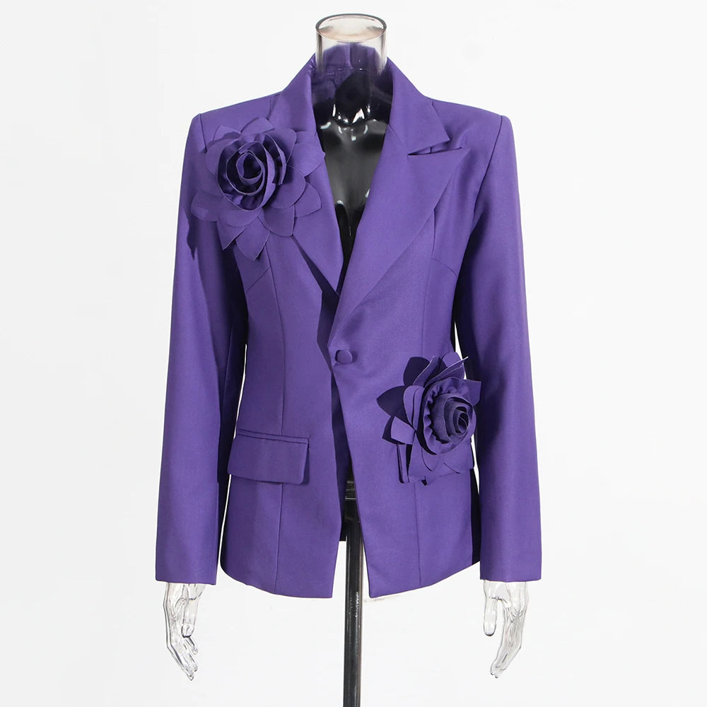 Rosette Single-Button Blazer