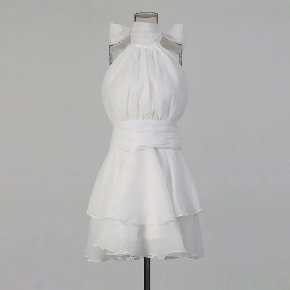 Halter Tiered Mini Dress
