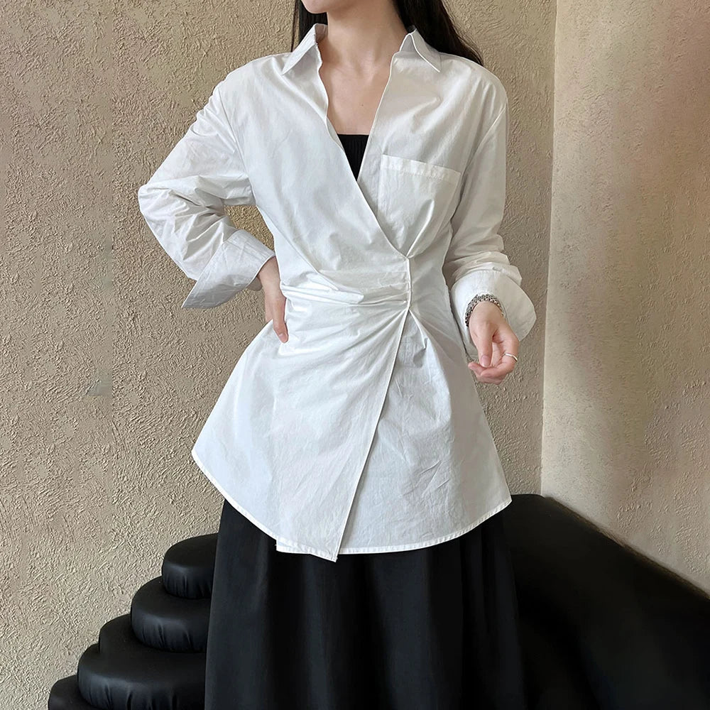 Gathered-Waist Longline Shirt