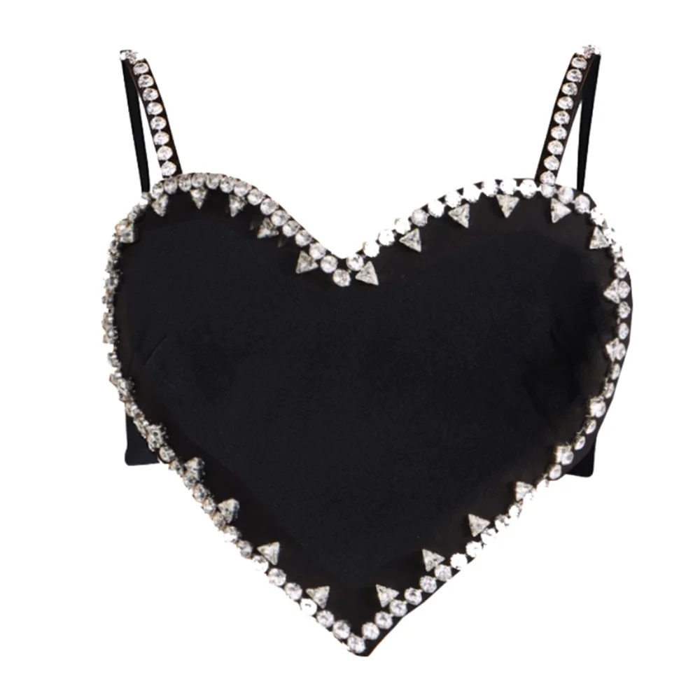 Embellished Heart Crop Top