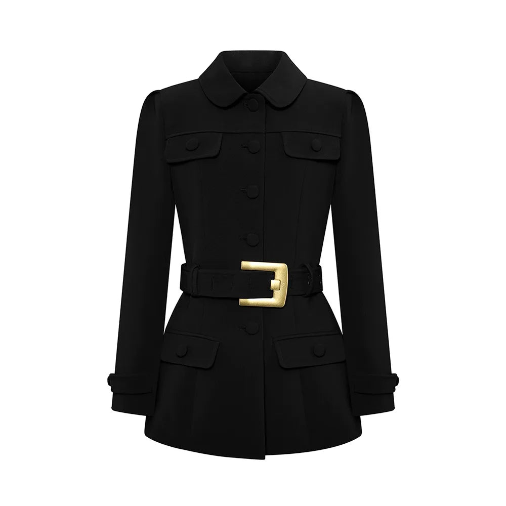 Round-Collar Flap-Pocket Jacket