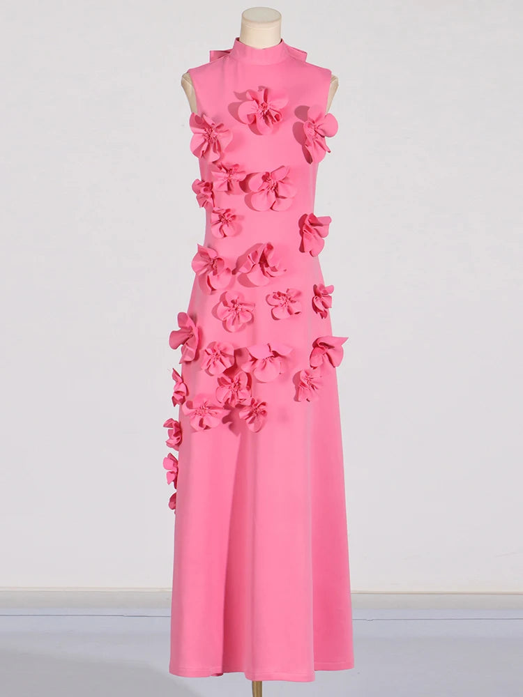 Floral Applique Sleeveless Dress