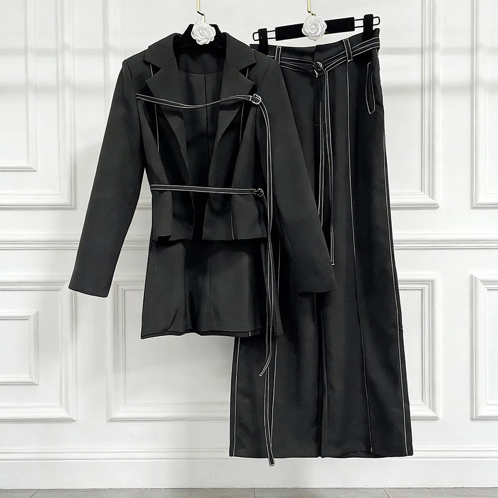 Tie-Waist Jacket and Pants Set