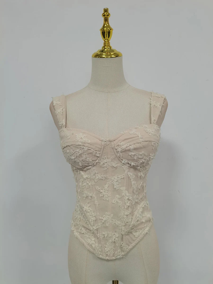 Floral Applique Corset Top