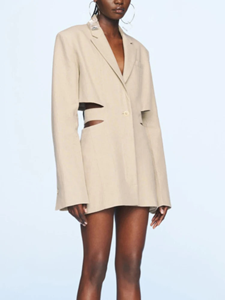 Cutout-Waist Longline Blazer
