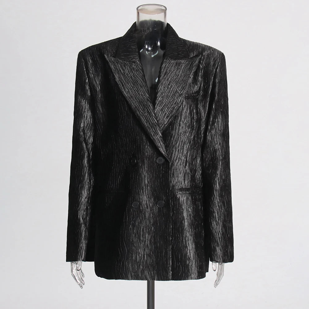 Textured Single-Button Blazer