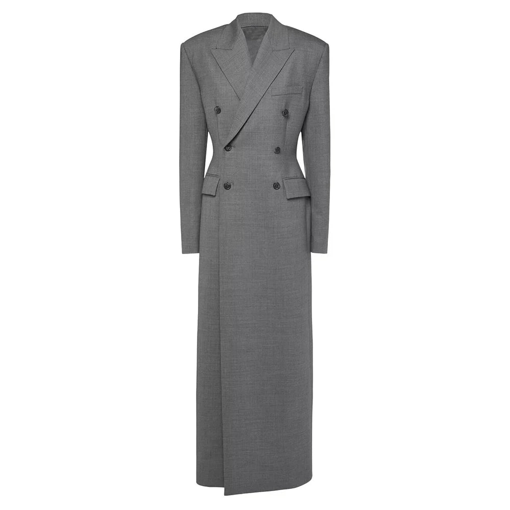 Double-Breasted Tailored Long Coat