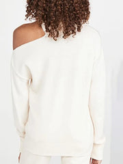 Cutout-Shoulder Turtleneck Sweater