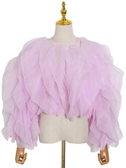Ruffled Long-Sleeve Blouse