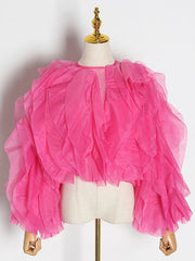 Ruffled Long-Sleeve Blouse