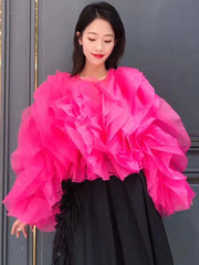Ruffled Long-Sleeve Blouse