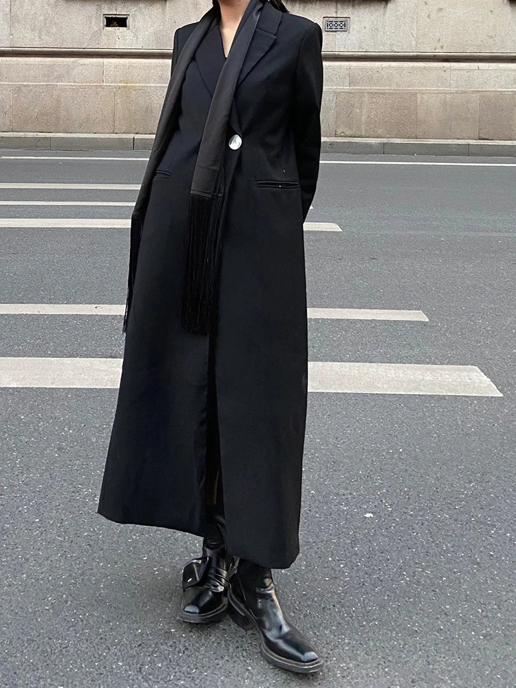 Notched-Lapel Longline Coat