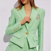 Textured Single-Button Blazer