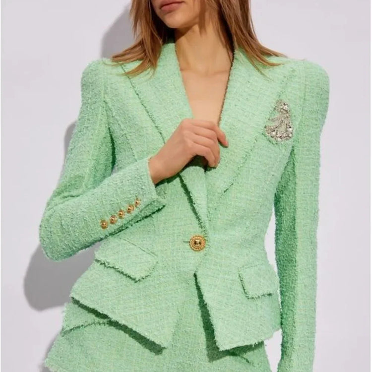 Textured Single-Button Blazer